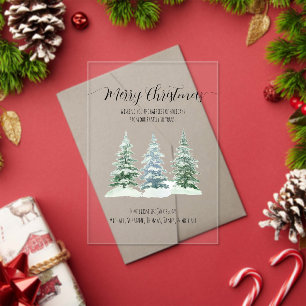 Rustic Snowy Pine Trees Merry Christmas Card Acrylic Invitations