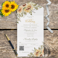 Rustic Soft Yellow Sunflowers QR Code