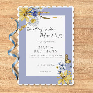 Rustic Something Blue Before I Do Bridal Shower Invitation