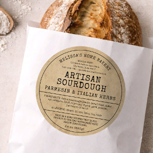 Rustic Sourdough Bread Home Bakery Cottage Law Classic Round Sticker