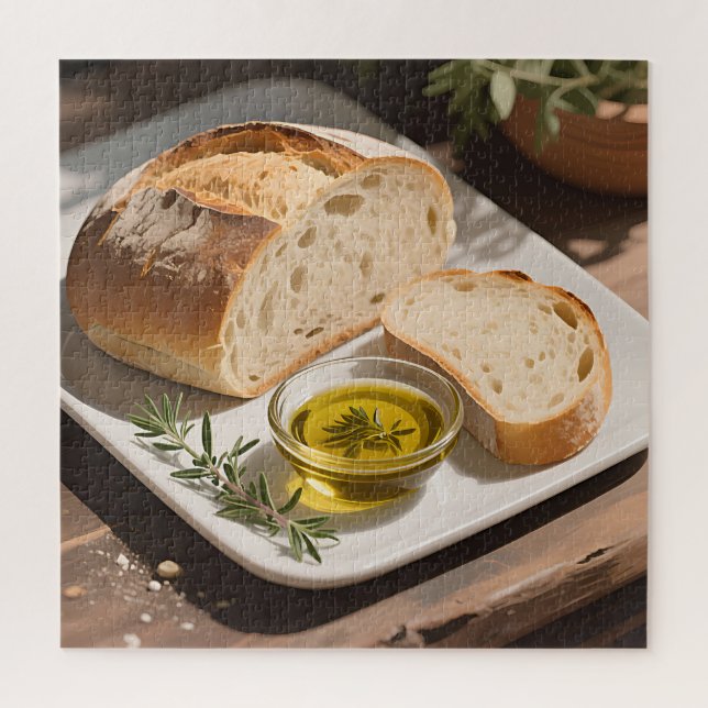 Rustic Sourdough Bread Olive Oil Jigsaw Puzzle (Vertical)
