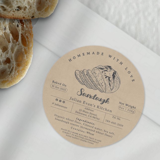 Rustic Sourdough Homemade Bakery Cottage Law Label (Rustic Sourdough Homemade Bakery Cottage Law Label )