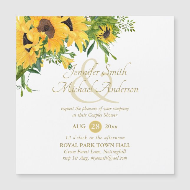 Rustic Southern Sunflowers Wedding Bridal Shower (Front)