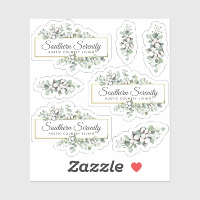 Rustic Southern Watercolor Cotton 3-Piece Logo (Sheet)