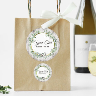 Rustic Southern Watercolor Cotton & Botanical Classic Round Sticker