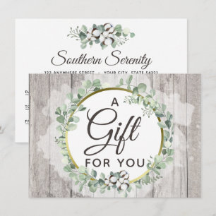 Rustic Southern Watercolor Cotton Certificate Card