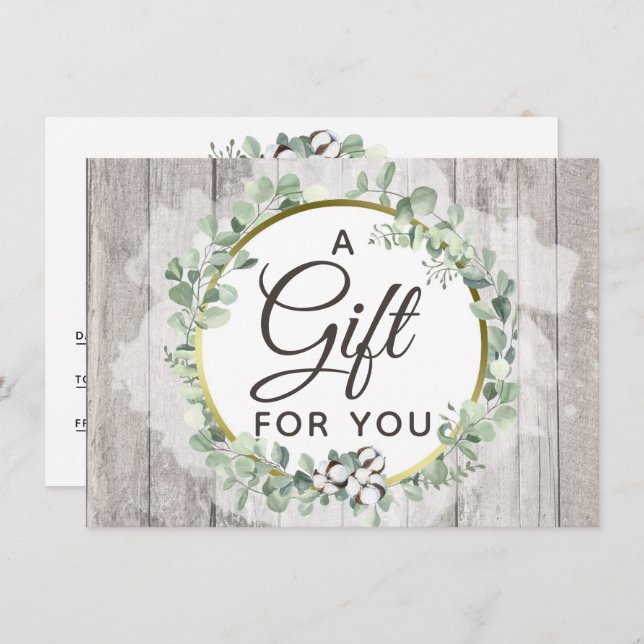 Rustic Southern Watercolor Cotton Certificate Card (Front/Back)