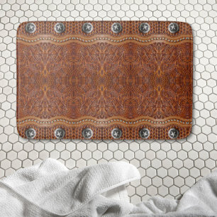 Rustic Southwest Cowboy Western Country Pattern Bath Mat