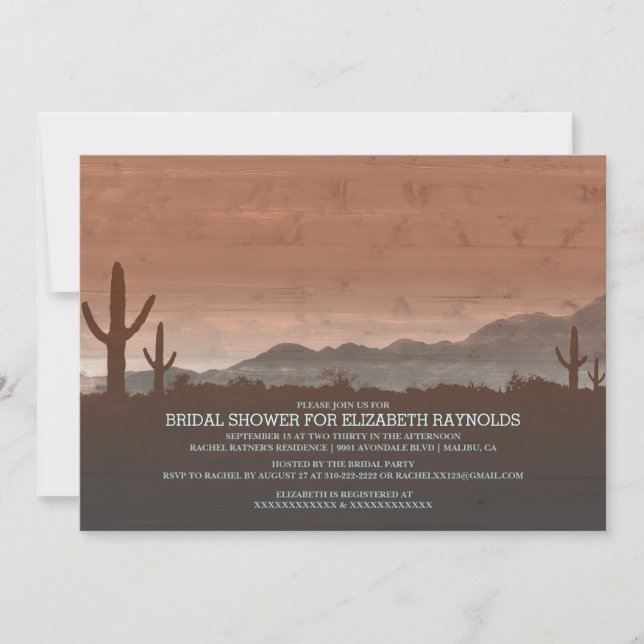 Rustic Southwestern Bridal Shower Invitations (Front)