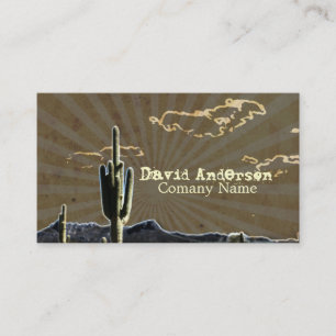 Rustic southwestern ranch desert cactus business card