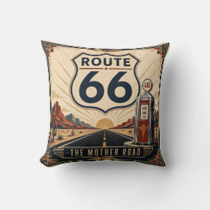 Rustic Southwestern Retro Route 66 Presentation Cushion