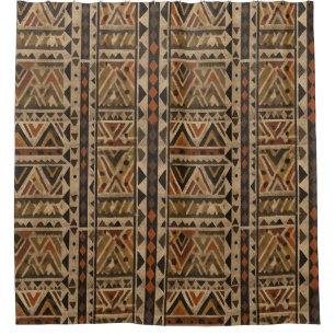 Rustic Southwestern Stripe Pattern (2) Shower Curtain
