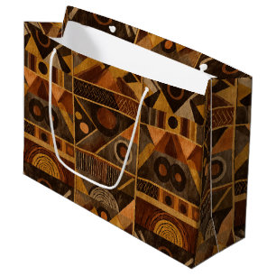 Rustic Southwestern Stripe Pattern (4) Large Gift Bag