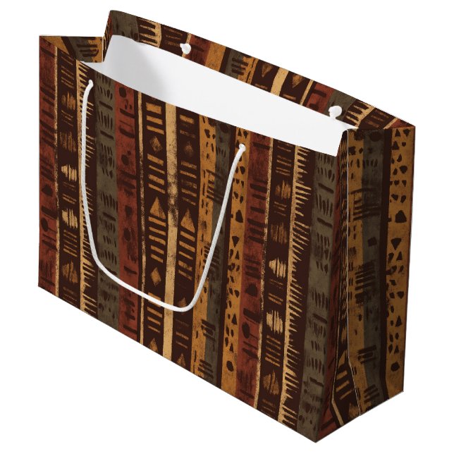 Rustic Southwestern Stripe Pattern (5) Large Gift Bag (Front Angled)