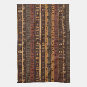 Rustic Southwestern Stripe Pattern (5) Tea Towel