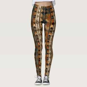Rustic Southwestern Stripe Pattern (6) Leggings