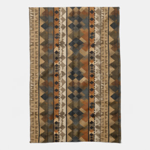 Rustic Southwestern Stripe Pattern (6) Tea Towel