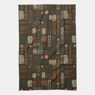 Rustic Southwestern Stripe Pattern (8) Tea Towel