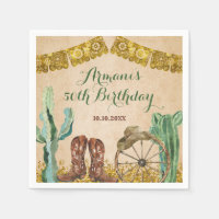 Rustic Southwestern Texas Cowboy Birthday Paper