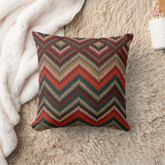 Rustic Southwestern Zigzag Throw Pillow