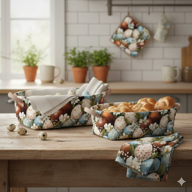 Rustic Speckled Easter Eggs & Spring Flowers  Fabric (Rustic Speckled Easter Eggs & Spring Flowers  Fabric)