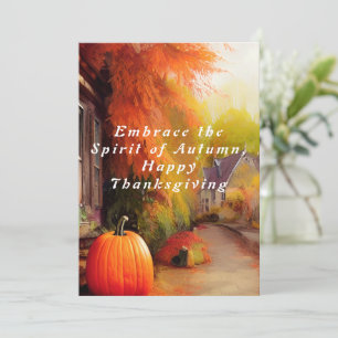 Rustic Spirit of Autumn Happy Thanksgiving Invitation