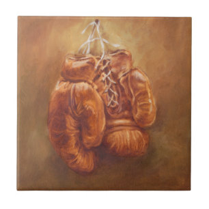 Rustic Sports Boxing Glove Tile