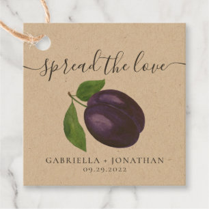 Rustic Spread The Love Plum Jam Kraft Paper Favour Tags