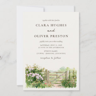 Rustic Spring Bloom Provence Country Lane Wedding Invitation