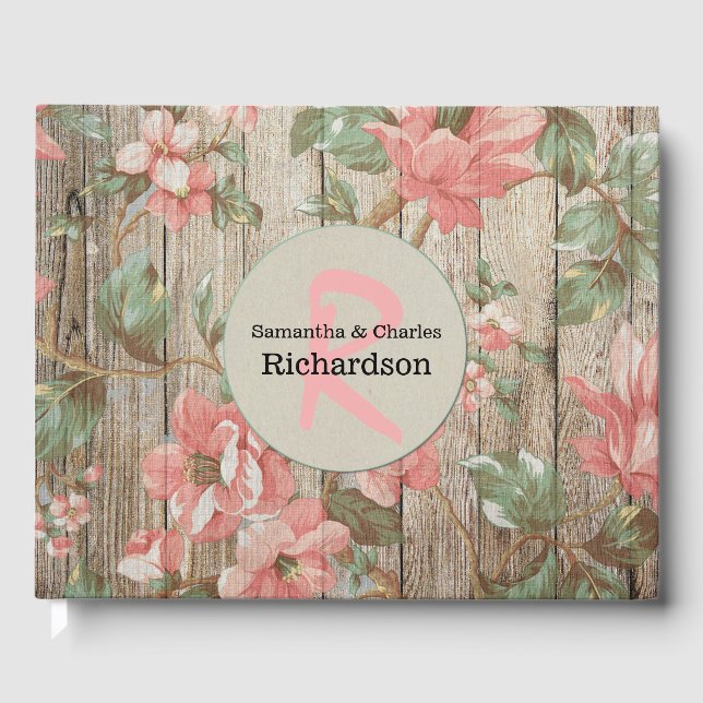 Rustic Spring Blooms Wedding Guest Book (Front)