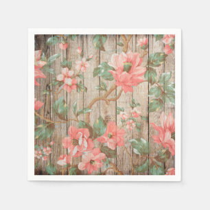 Rustic Spring Blossoms Wedding Paper Napkins