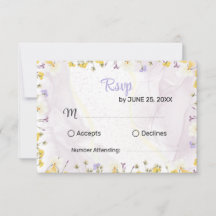 Rustic Spring Floral Elegant wedding RSVP card