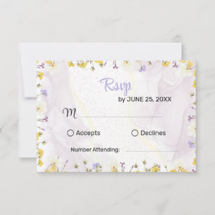 Rustic Spring Floral Elegant wedding RSVP card