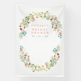 Rustic Spring Wild Flowers Bridal Photo Backdrop Banner