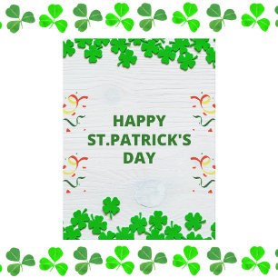 Rustic St. Patrick’s Day Shamrock Celebration Postcard