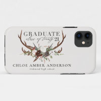 Rustic stag and floral graduate