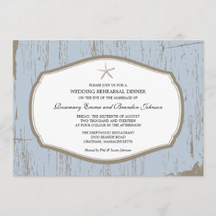Rustic Starfish Rehearsal Dinner Invitation