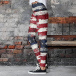Rustic Stars & Stripes Patriotic  Leggings<br><div class="desc">Show your patriotic pride with these Old Glory inspired leggings.</div>