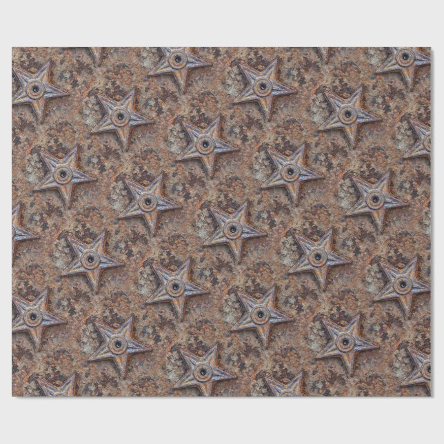 Rustic Stars  Wrapping Paper (Flat)
