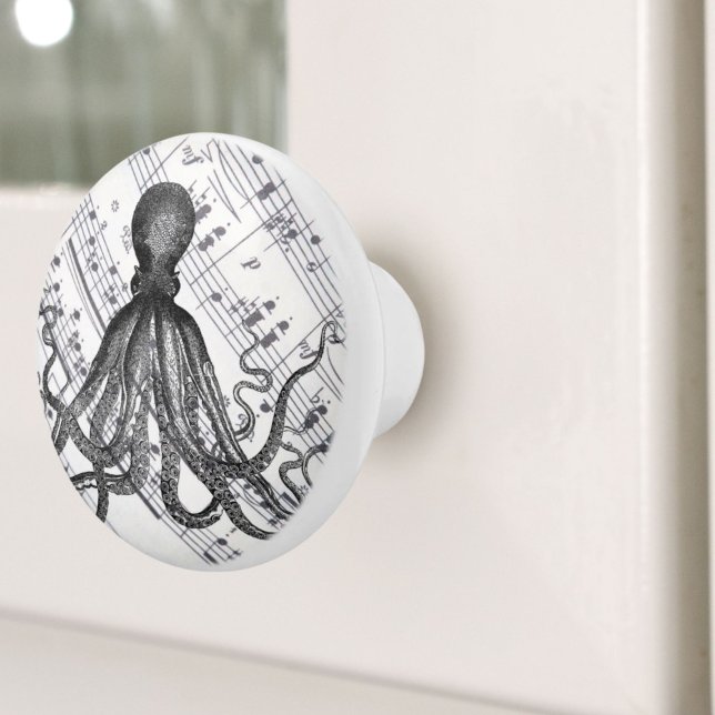 rustic steampunk nautical modern vintage octopus ceramic knob (rustic steampunk nautical modern vintage octopus ceramic knob)