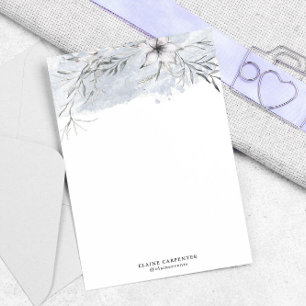 Rustic Stencil Botanical Grey Stationery Paper