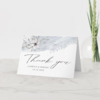 rustic stencil botanics Photo Thank You Card