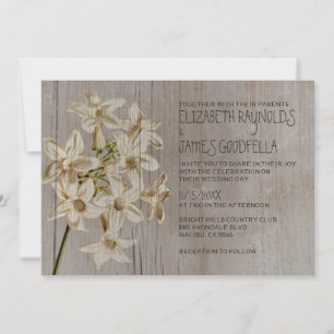 Rustic Stephanotis Wedding Invitations