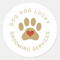 Rustic sticker with heart paw