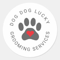 Rustic sticker with heart paw