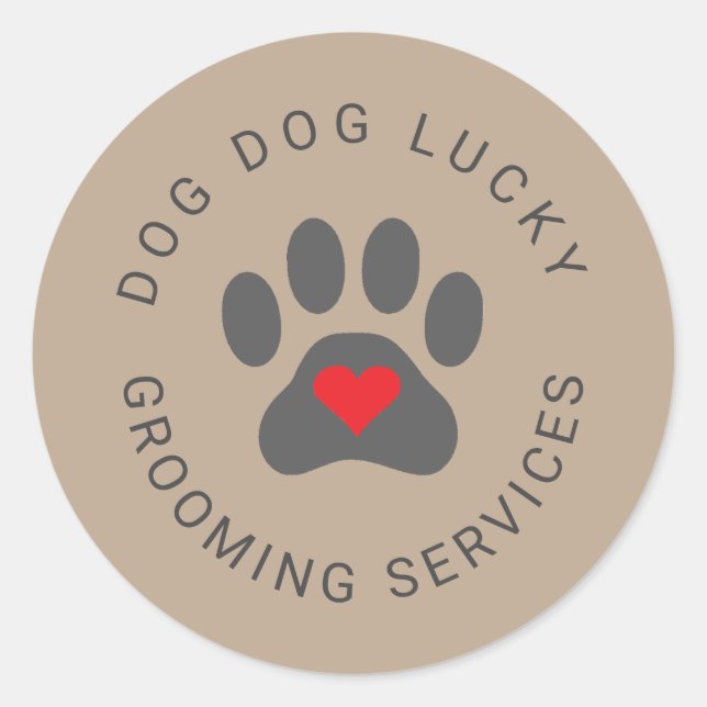 Rustic sticker with heart paw (Front)