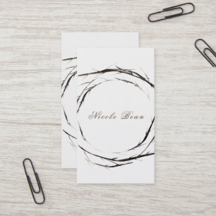Rustic Sticks Twigs Branches Wreath Custom Elegant Business Card