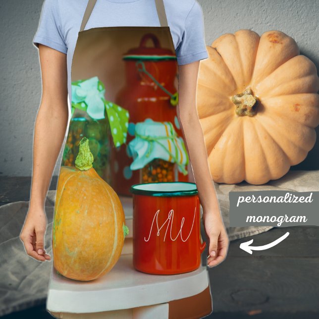 Rustic Still Life with a Pumpkin and a Red Mug Apron (Creator Uploaded)
