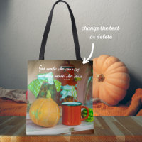 Rustic Still Life with a Pumpkin and a Red Mug