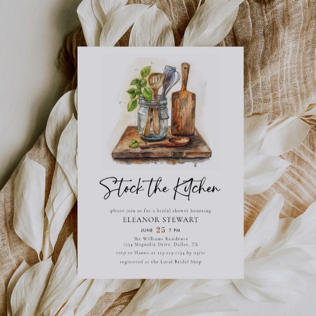 Rustic Stock The Kitchen Bridal Shower Invitation (Creator Uploaded)